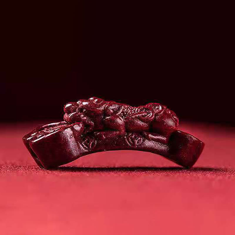 Armband Zinnober Pixiu Glück Wohlstand rotes Naturstein Flachaufnahme