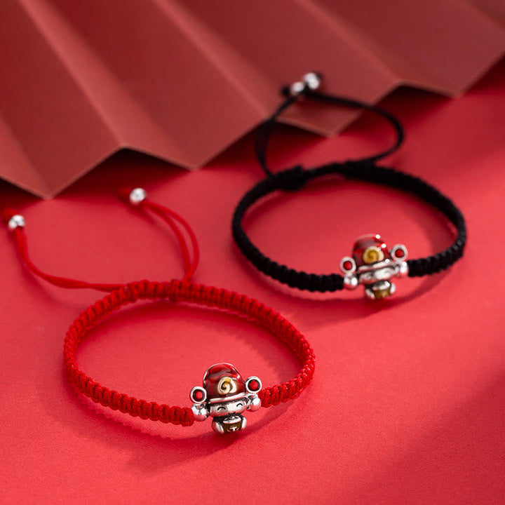 Armband Wealth Thread Glück Wohlstand rote schwarze elastisch Pixiu Charm.