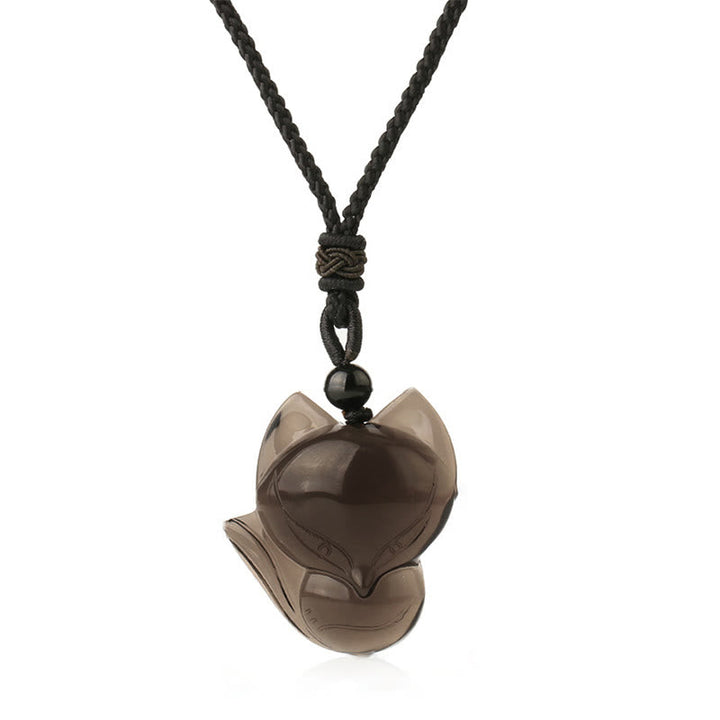 Kette Obsidian Tigerauge Fuchs – Bild 11 – Obsidian Kette mit Fuchs Anhänger schwarzer Naturstein Glücksbringer