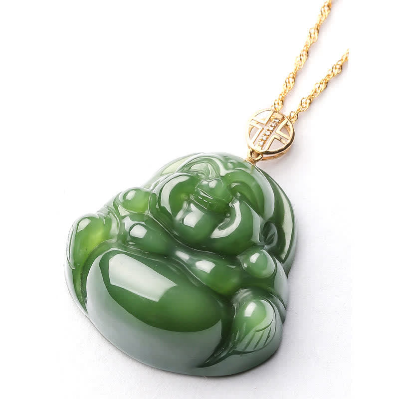 Kette Jade Buddha Erfolg Lachender
