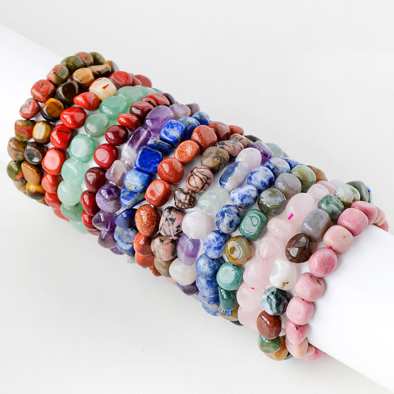Bunte Kristall Armbänder mit verschiedenen Edelsteinen elastisch.