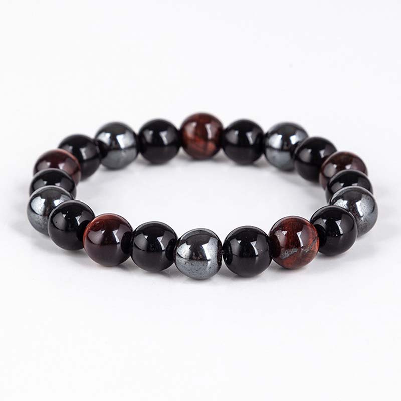 Kette Tigerauge Fuchs – Mut & Kraft schwarze Perlenarmband Naturstein