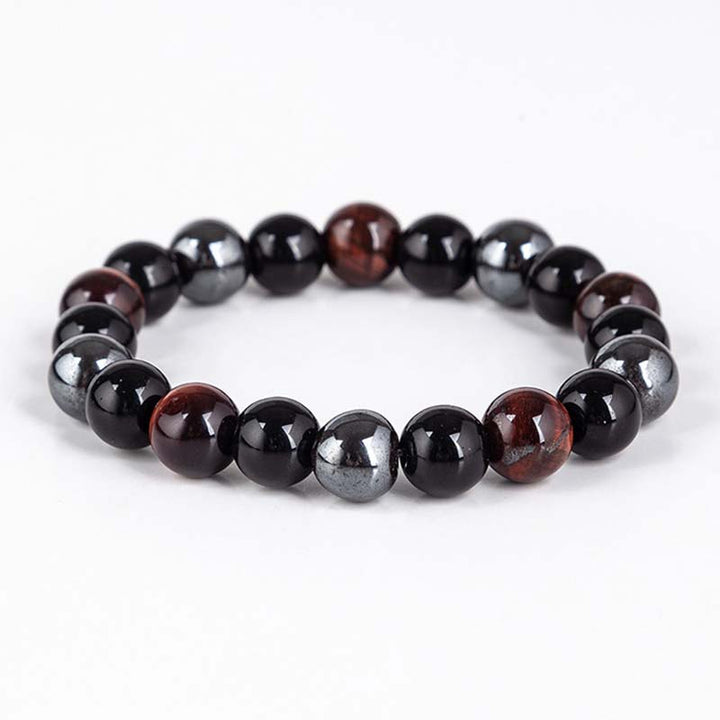Kette Tigerauge Fuchs – Mut & Kraft schwarze Perlenarmband Naturstein