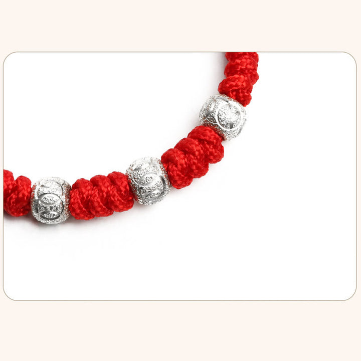Rotes Armband 925 Silber – Stärke mit silbernen Perlen elegant