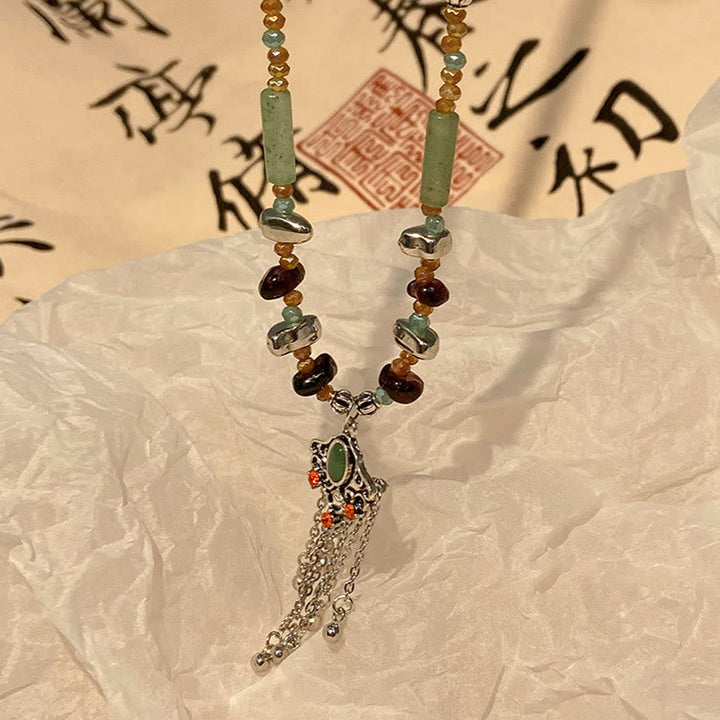 Kette Kristall Tibet Glück Schutz