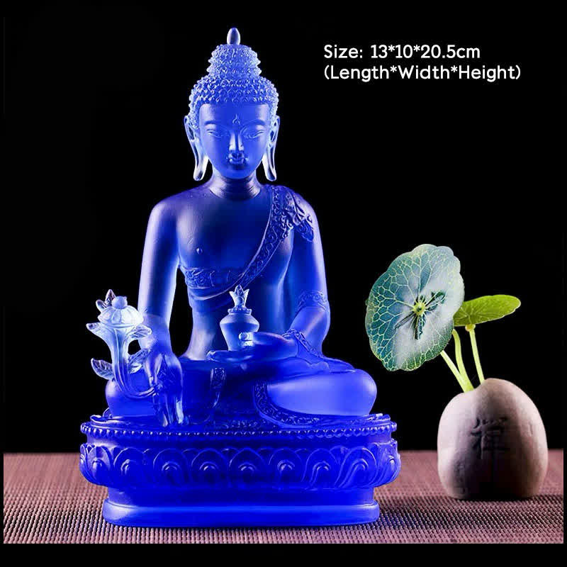 Buddha Statuen Medizin Liuli Kristall Medizin-Buddha, Groß