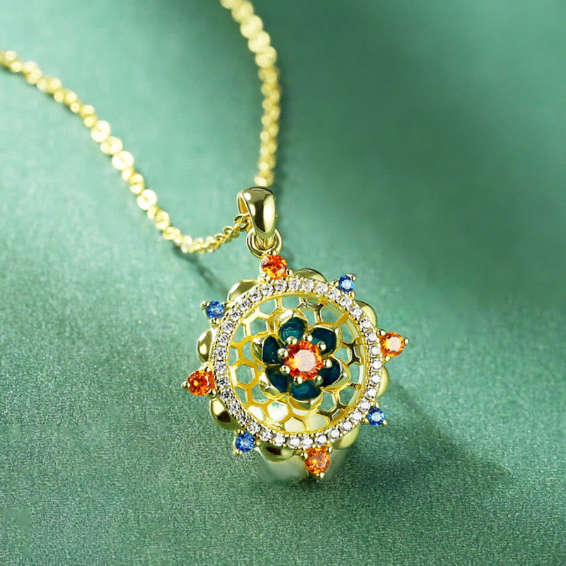 Zirkonia Lotus Blume Anhänger Kristall Schmuck