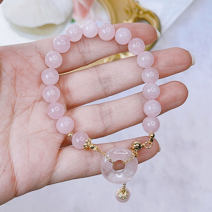 Rosenquarz Armband Kristall – Liebe & Frieden eleganter Schmuck Handgelenk
