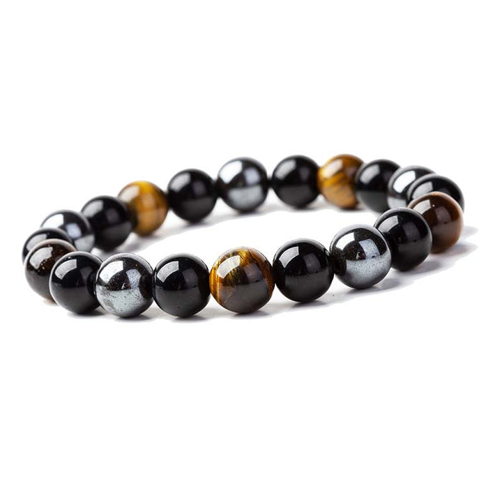 Kette Tigerauge Fuchs – Mut & Kraft Armband schwarze Natursteine