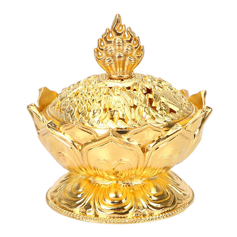 Räucherstäbchen Halterung Lotus Keramik Gold