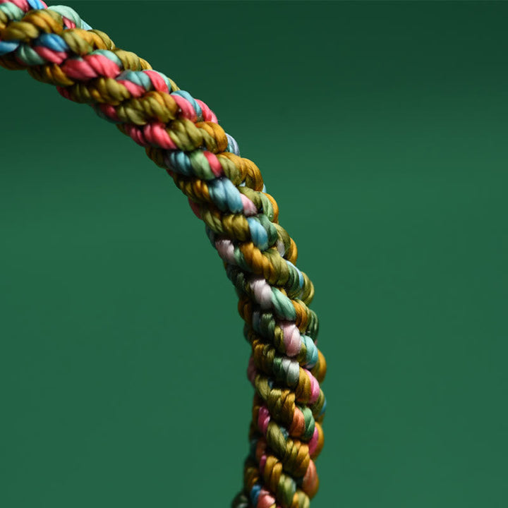 Buntes geflochtenes Armband mit Gold Rosa Blau Grün Fäden Glück