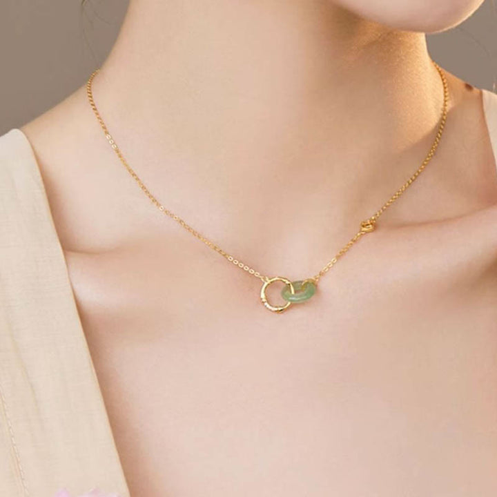 Kette Aventurin Gold Münze Natur