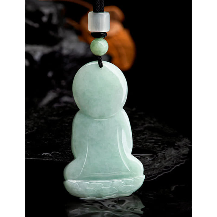 Anhänger Kette Jade Amitabha Buddha Mitgefühl grün