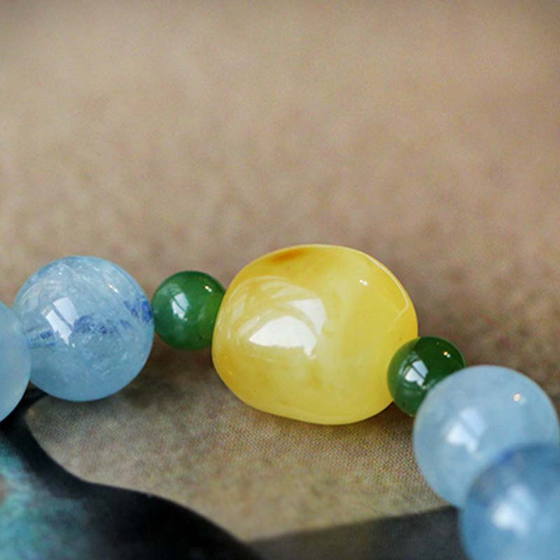 Armband Aquamarin – Heilung & Energie mit bunten Natursteinen Perlen.