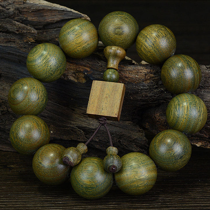 Armband Tibetisches Grünes Sandelholz Perlen Heilung