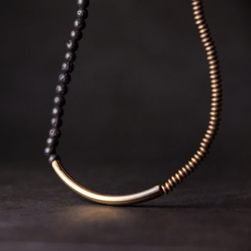 Armband Lava Rock Kupfer Schwarz Minimalistisch
