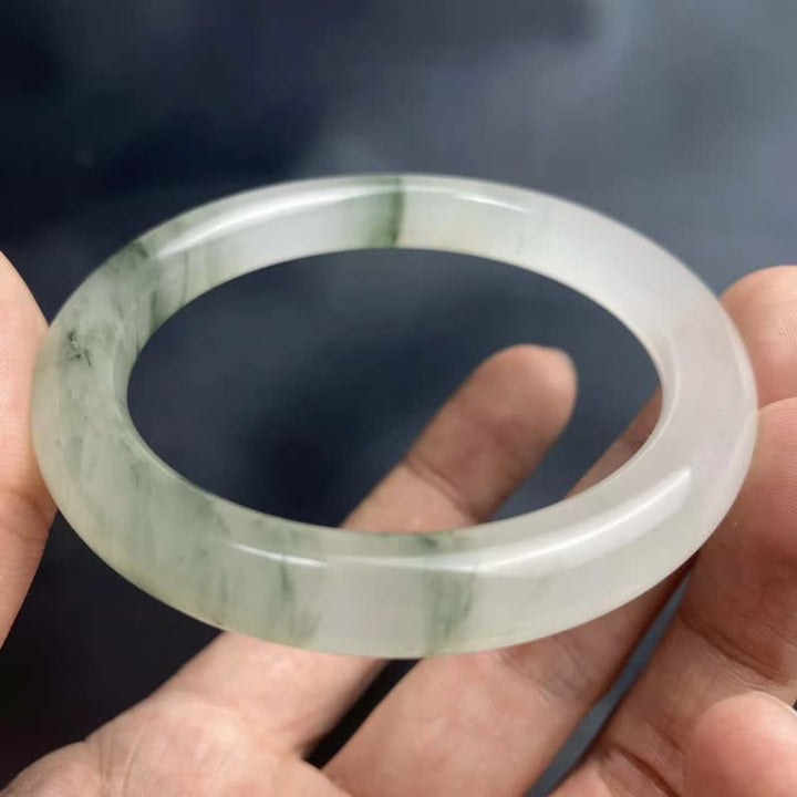 Jade Armband Armreif grünes Naturstein Glück Fülle Harmonie elegant