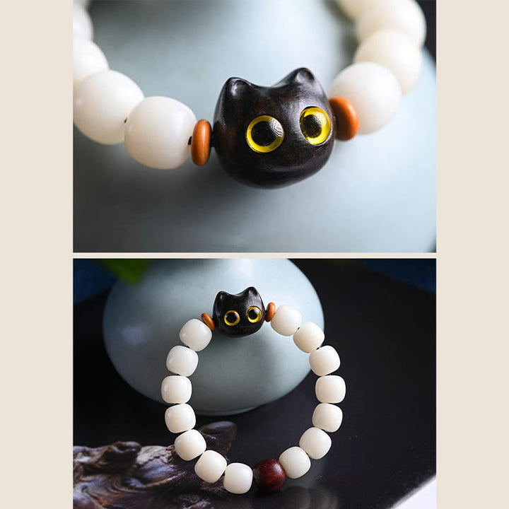 Armband Sandelholz Bodhi Katze – Glück