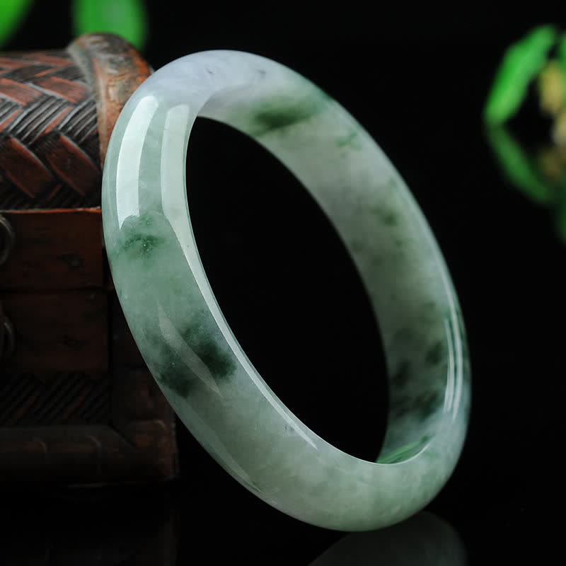 Jade Armband Luck – Grüner Naturstein Armreif mit natürlichen Mustern elegant