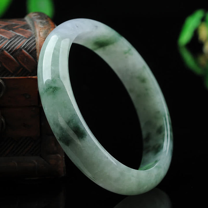 Jade Armband Luck – Grüner Naturstein Armreif mit natürlichen Mustern elegant