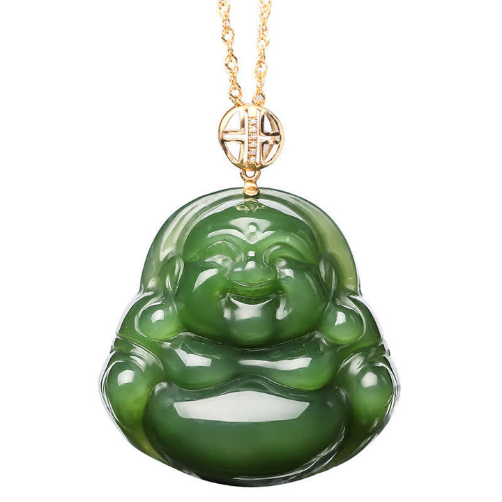 Hetian Jade Lachender Buddha Kette