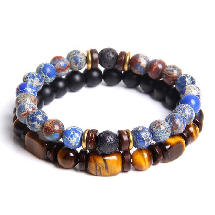 Armband 2er Set Tigerauge Kaiserstein Heilstein