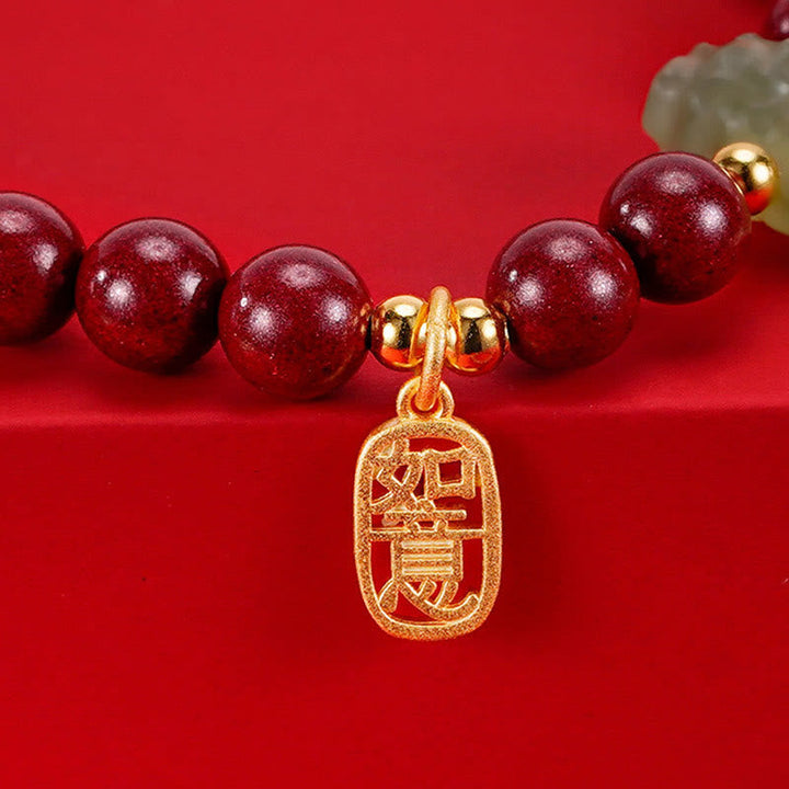 Armband 925 Silber Zinnober Fu-Zeichen – Segen