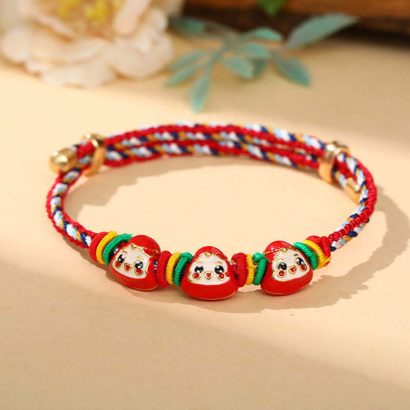 Armband Bunt Zongzi Glück – Glück Seil Perlen Rot Traditionell