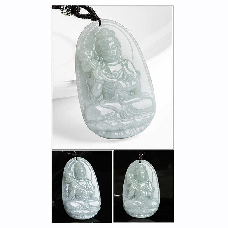Kette Jade Tierkreis-Buddha Wohlstand Anhänger Jadeit