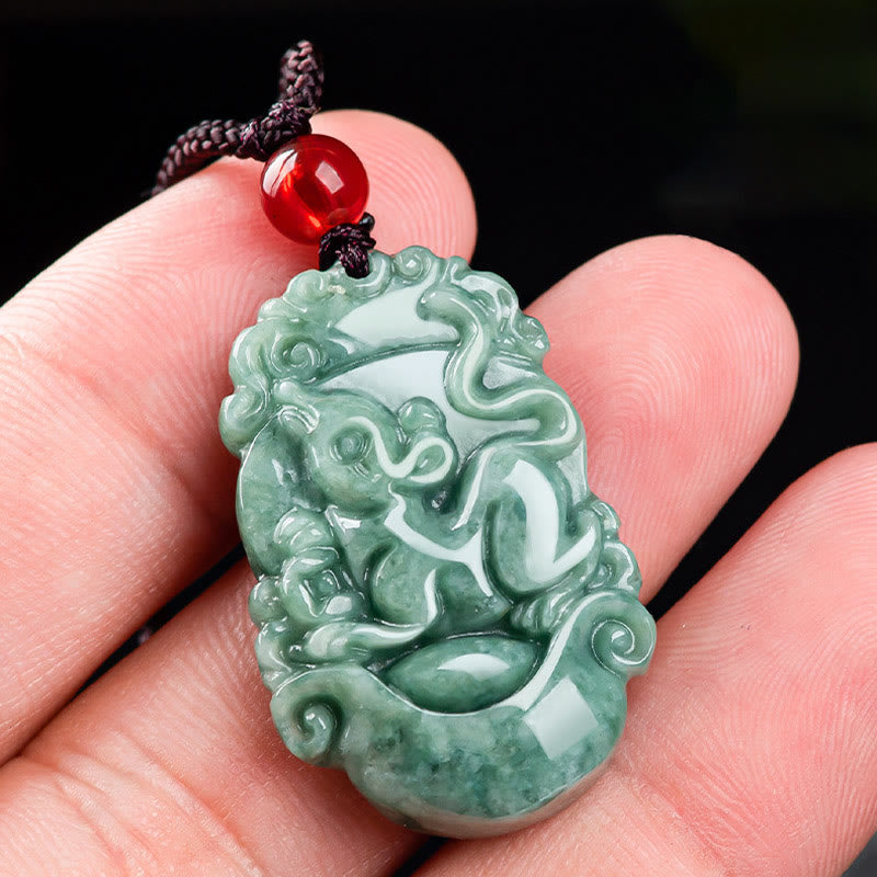 Kette Jade Chinesischer Tierkreis – Wohlstand & Fokus – Bild 8 – Jade Kette Chinesischer Tierkreis Anhänger grüner Naturstein Wohlstand Fokus