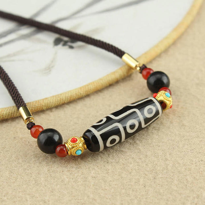 Anhänger Kette Dzi neun-Auge Tibet Glück