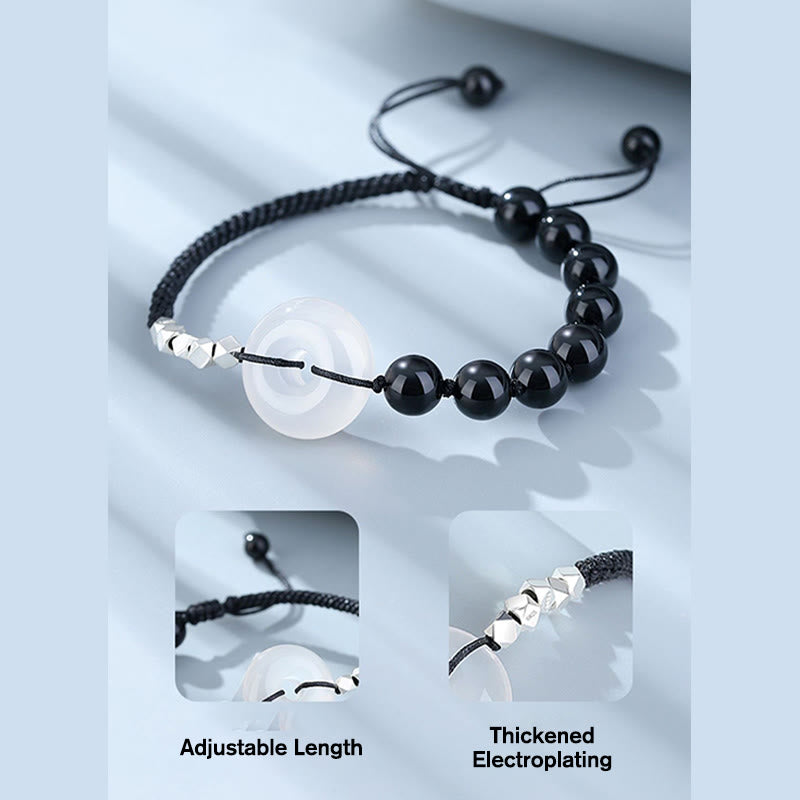 Armband 925 Silber Schwarzer Obsidian – Stärke & Frieden