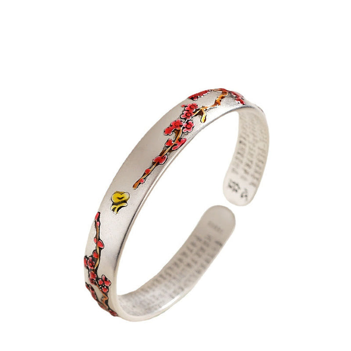 Armband Herzsutra – Heilung mit roten Blüten und gelbem Schmetterling Natur.