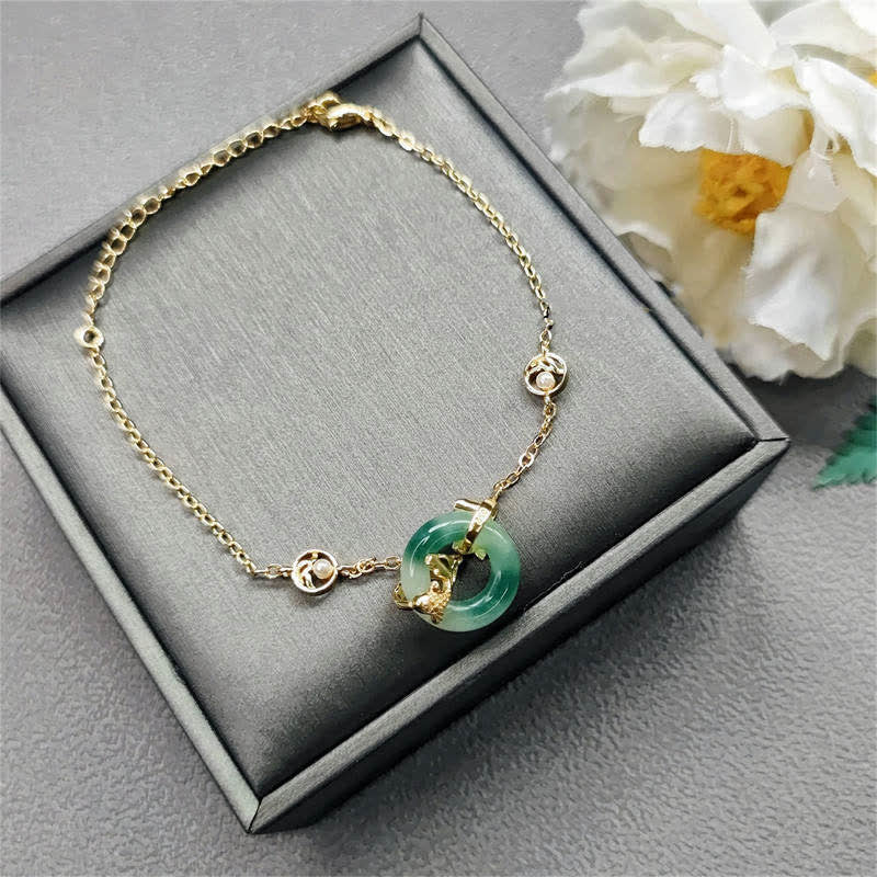 Armband Cyan Jade Koi Fisch - Erfolg Glück Harmonie