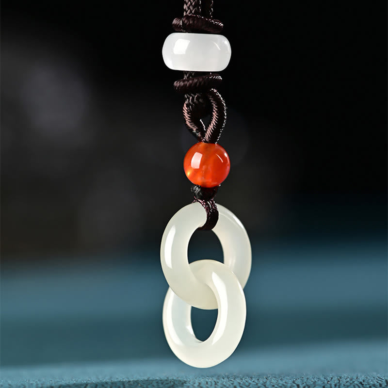 Hetian Jade Kette Weiß Doppelfrieden Frieden