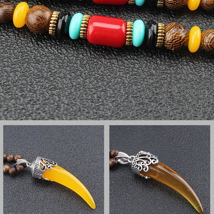 Kette Wenge-Holz Türkis Horn – Schutz