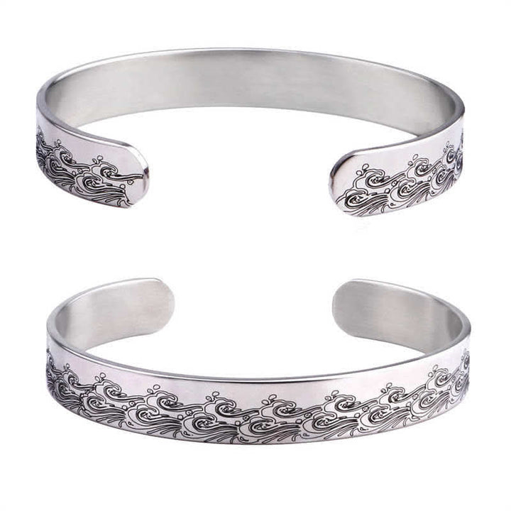 Silberarmband mit wellenförmigem Muster Harmonie Energie Design elegant