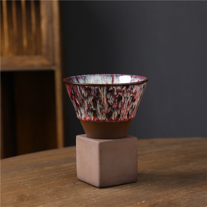 Teetasse Japanisch Retro Ofenglasur Keramik Ofenglasur Bunt