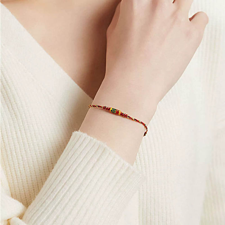 Armband Koi Fisch Wohlstand Energie buntes Seidenband Handgelenk getragen