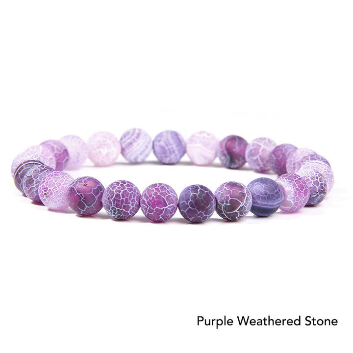 Armband Kristall Achat – Balance lila Naturstein Perlen elastisch Schmuck