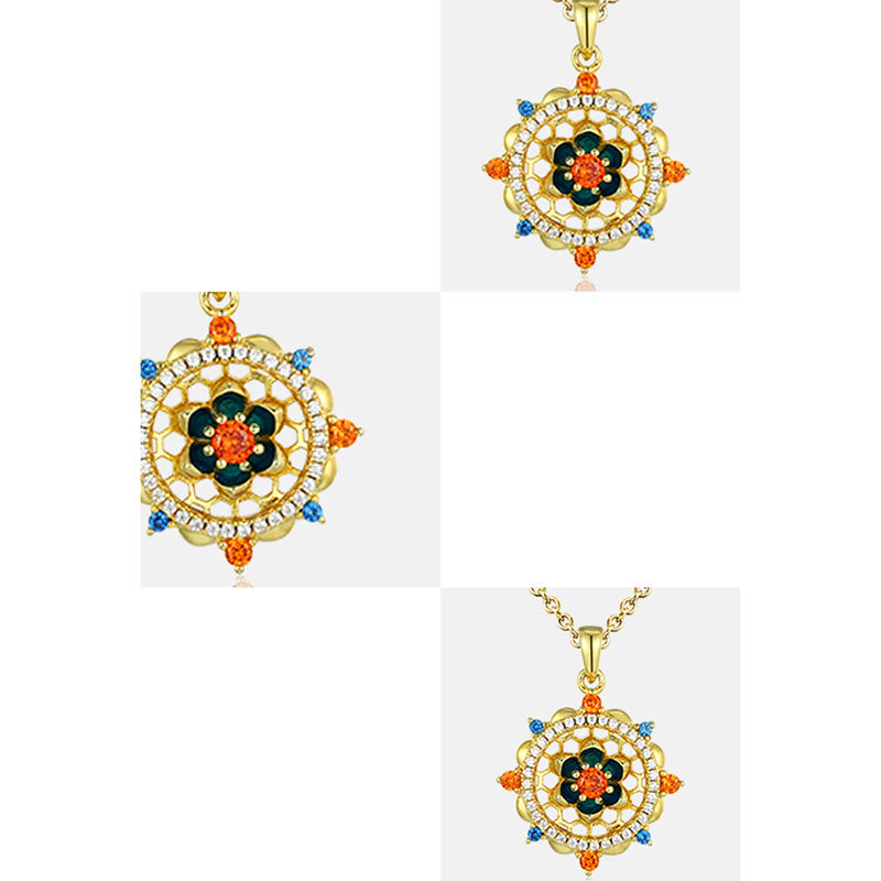 Zirkonia Lotus Anhänger Kristall Schmuck Blume