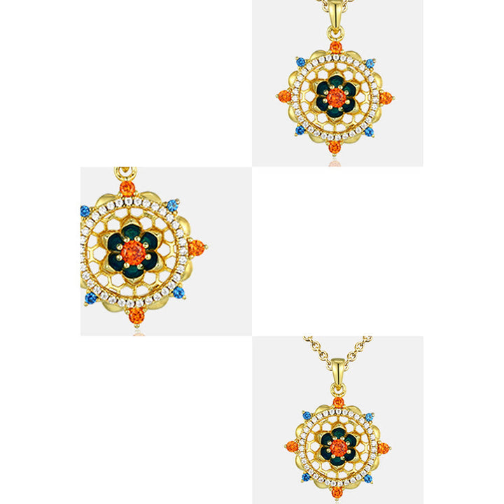 Zirkonia Lotus Anhänger Kristall Schmuck Blume