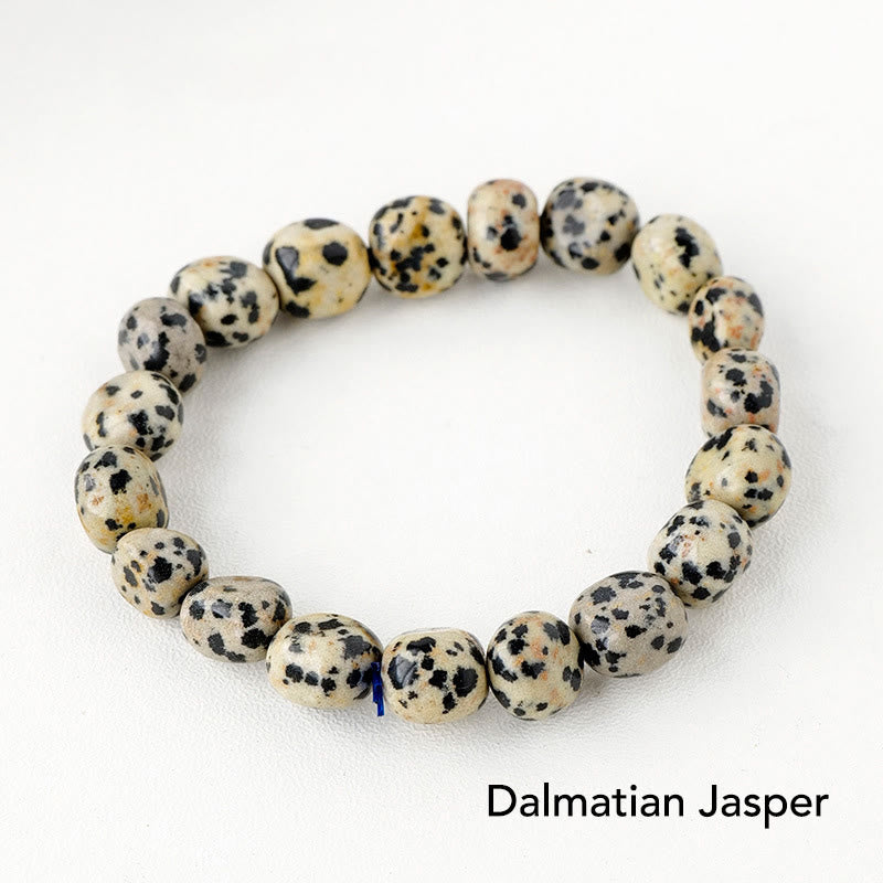 Dalmatian Jasper Armband Kristall mit schwarzen Flecken elastisch.