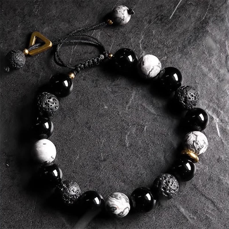 Armband Obsidian Lava – Yin Yang Kraft