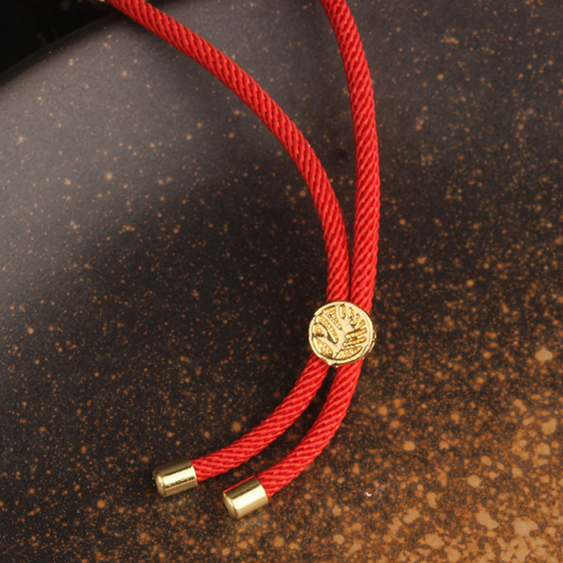 Rote Kette Zirkon Kupfer – Wohlstand Armband mit goldenem Verschluss elegant.