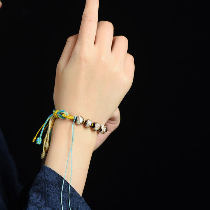 Armband Bunt Liuli Glas Perle – Glück am Handgelenk getragen elastisch