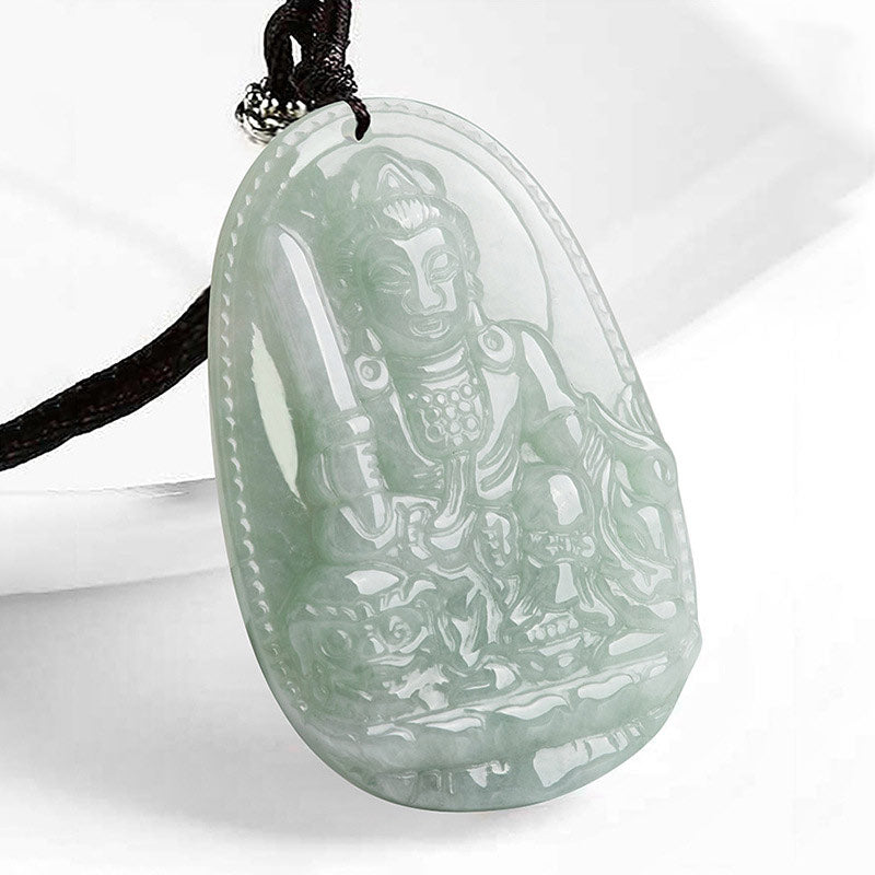 Kette Jade Tierkreis-Buddha Wohlstand Anhänger grün
