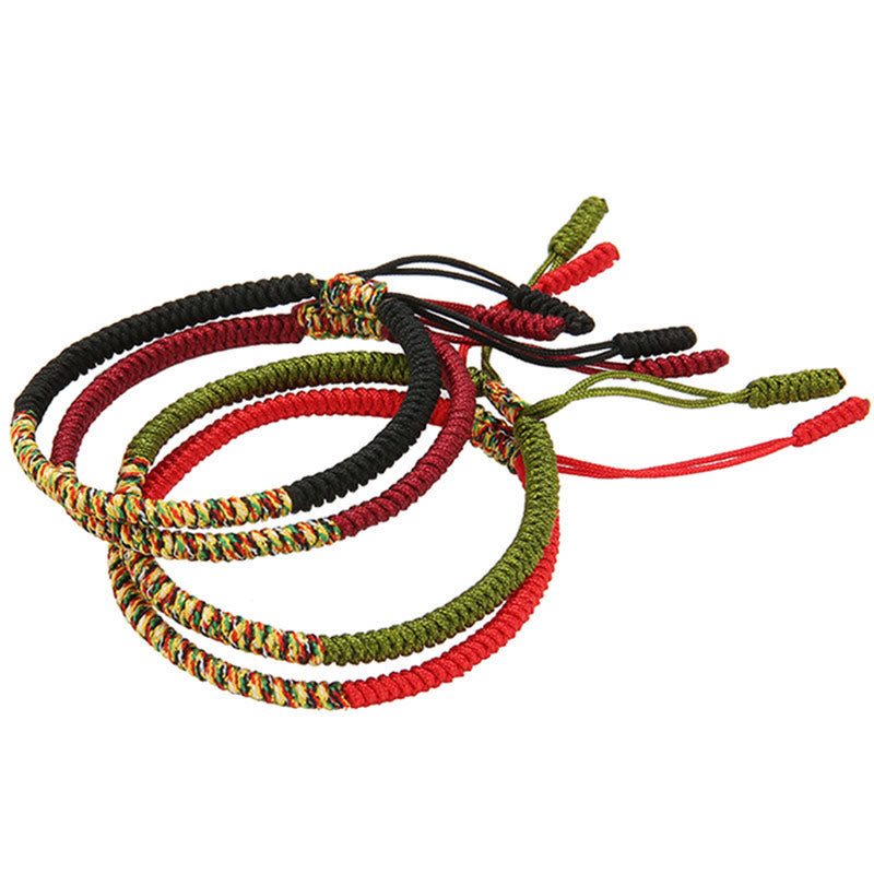 Bunte geflochtene Armbänder – Glück & Stärke elastisch verstellbar.