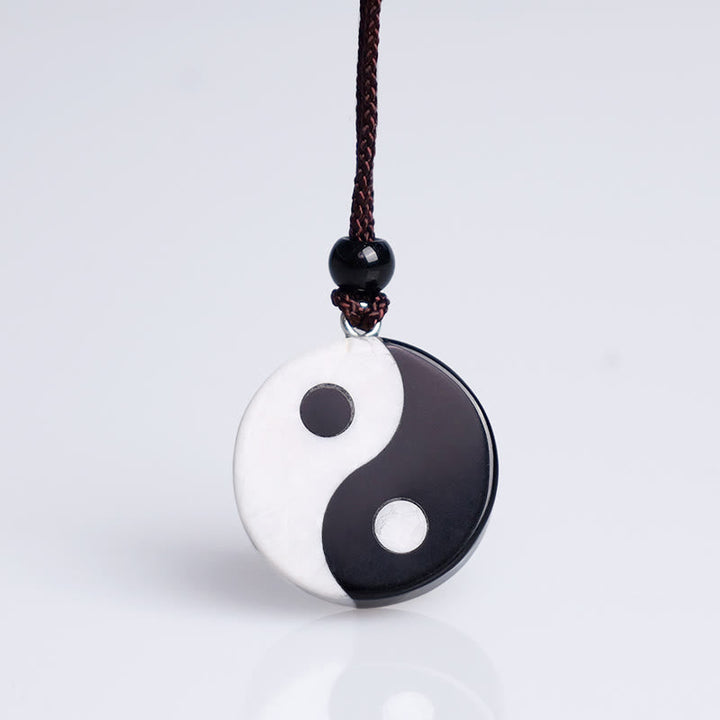 Yin Yang Anhänger Obsidian Balance Energie Kette