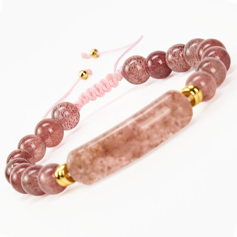 Armband Erdbeerquarz Grüner Aventurin – Positivität